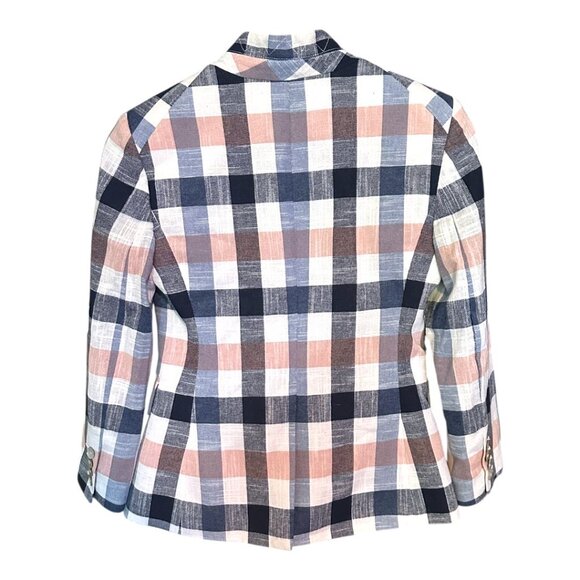 NWOT Veronica Beard Upcollar Schoolboy Dickey Gingham Blazer Jacket - Picture 4 of 8